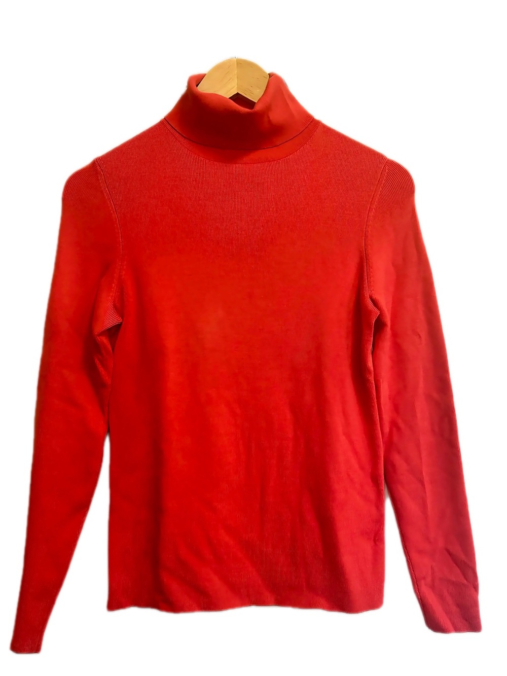 Vintage Barry Bricken Apricot Silk Ribbed Turtleneck XS
